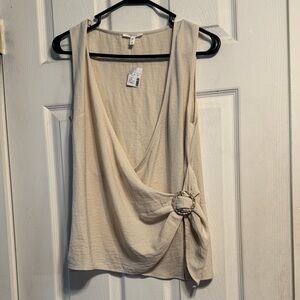 Maurices Cream Drape Blouse with Ring Detail